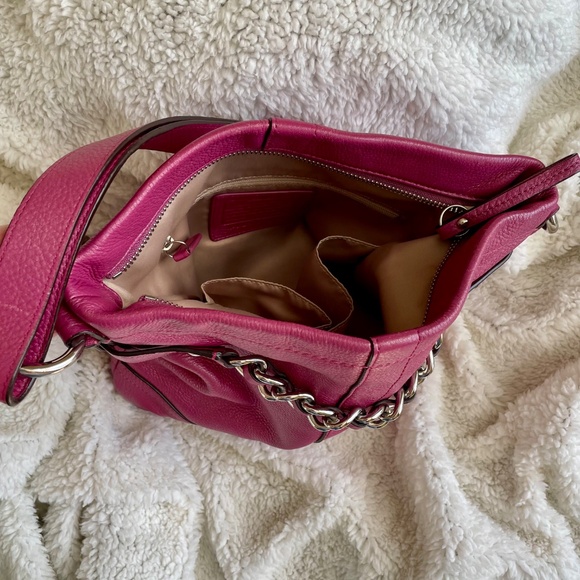 Coach Pink Chain Duffle Convertible Leather Crossbody Bag - Picture 3 of 6